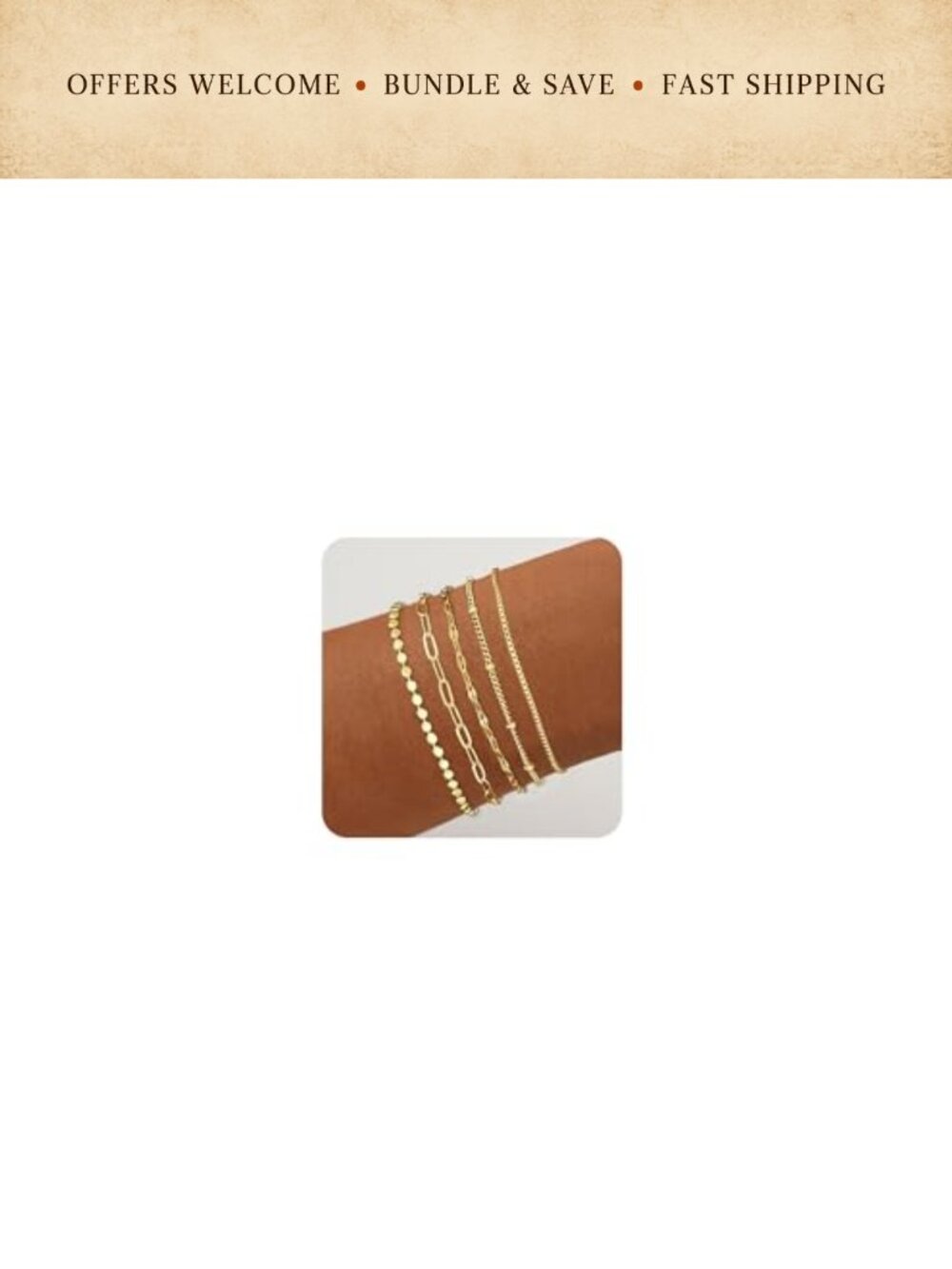 14K Gold Plated Bracelet Set, Adjustable Herringbone Link Chain Bracelets for